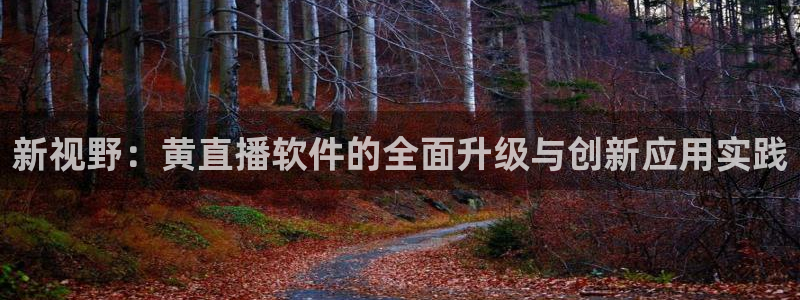 jrkan视频直播nba：新视野：黄直播软件的全面升级与创新应用实践